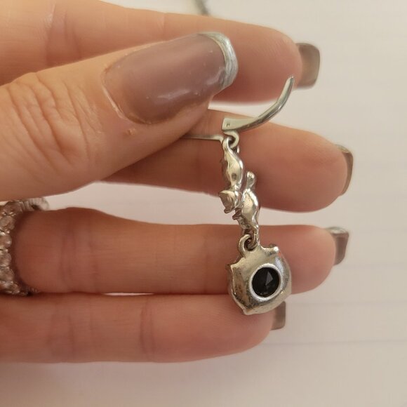 Black & Gray Crystal Necklace & Earring Set - Picture 5 of 7